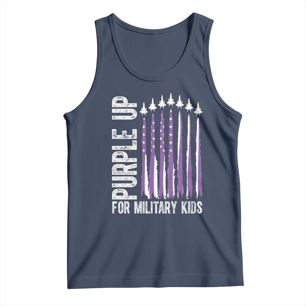 Purple Up For Military Kids Tank Top US Flag Military Child Support TS10 Navy Print Your Wear