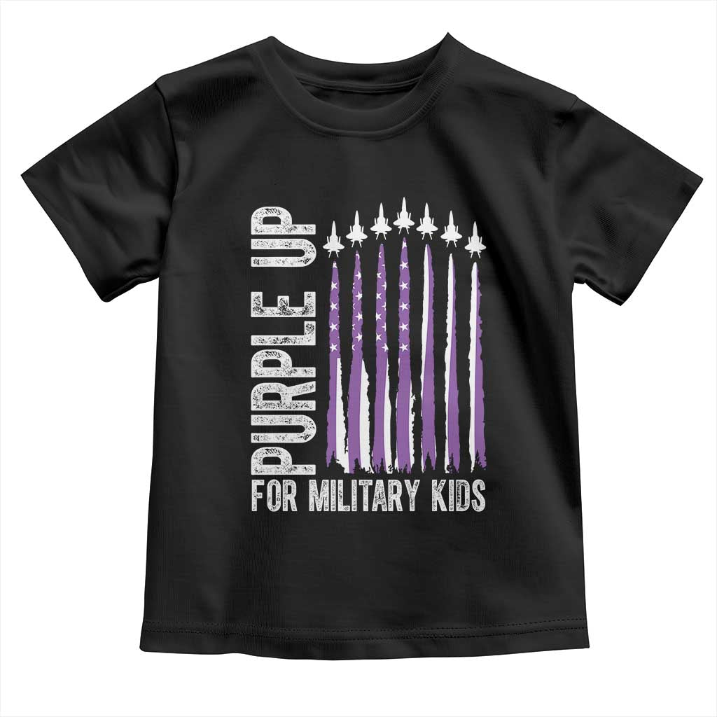Purple Up For Military Kids Toddler T Shirt US Flag Military Child Support TS10 Black Print Your Wear