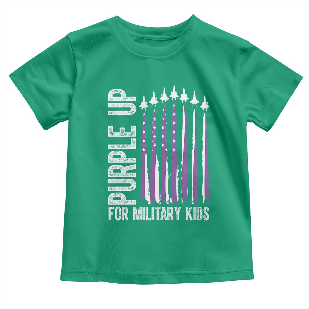 Purple Up For Military Kids Toddler T Shirt US Flag Military Child Support TS10 Irish Green Print Your Wear