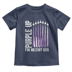 Purple Up For Military Kids Toddler T Shirt US Flag Military Child Support TS10 Navy Print Your Wear