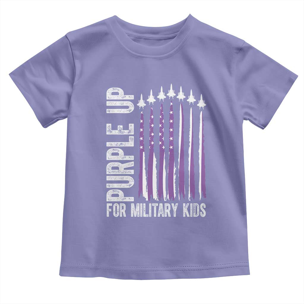 Purple Up For Military Kids Toddler T Shirt US Flag Military Child Support TS10 Violet Print Your Wear