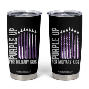 Purple Up For Military Kids Tumbler Cup US Flag Military Child Support TS10 Black Print Your Wear
