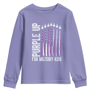 Purple Up For Military Kids Youth Sweatshirt US Flag Military Child Support TS10 Violet Print Your Wear