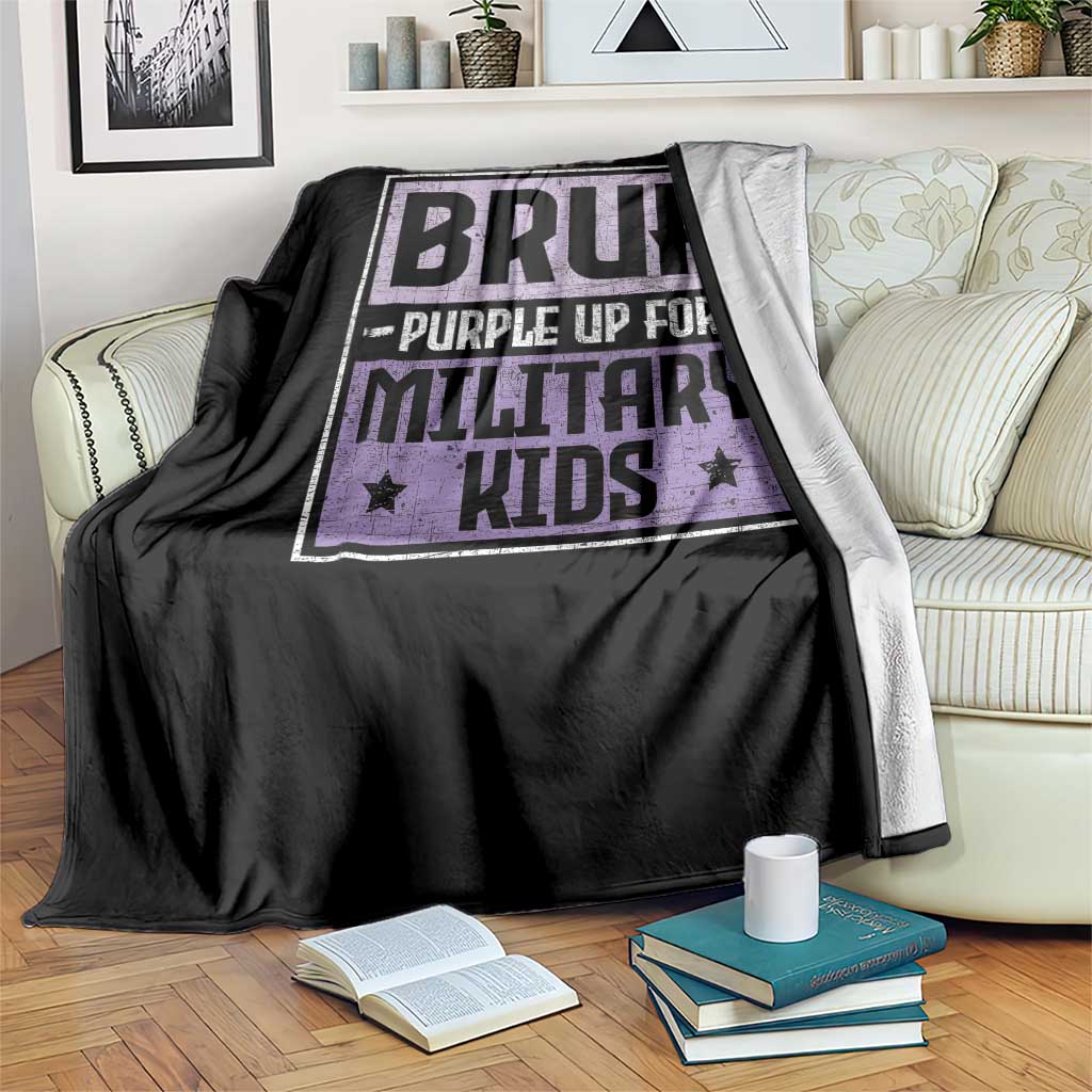 Bruh Purple Up For Military Kids Throw Blanket Support Military Kids TS10 Print Your Wear
