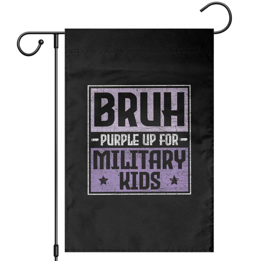 Bruh Purple Up For Military Kids Garden Flag Support Military Kids TS10 Black Print Your Wear