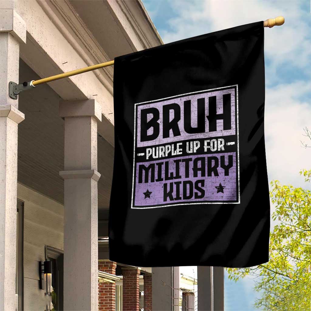 Bruh Purple Up For Military Kids Garden Flag Support Military Kids TS10 Print Your Wear