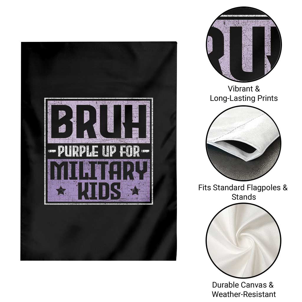 Bruh Purple Up For Military Kids Garden Flag Support Military Kids TS10 Print Your Wear