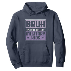 Bruh Purple Up For Military Kids Hoodie Support Military Kids TS10 Navy Print Your Wear