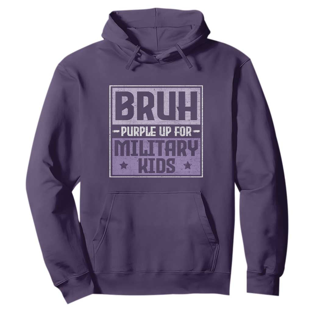Bruh Purple Up For Military Kids Hoodie Support Military Kids TS10 Purple Print Your Wear