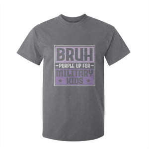 Bruh Purple Up For Military Kids T Shirt For Kid Support Military Kids TS10 Charcoal Print Your Wear