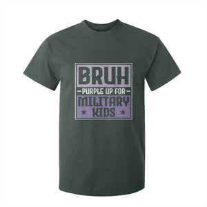 Bruh Purple Up For Military Kids T Shirt For Kid Support Military Kids TS10 Dark Forest Green Print Your Wear