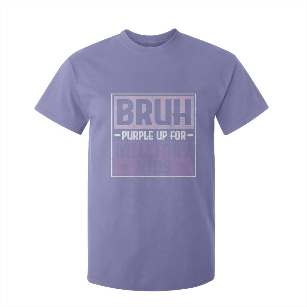 Bruh Purple Up For Military Kids T Shirt For Kid Support Military Kids TS10 Violet Print Your Wear