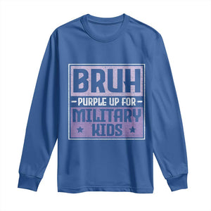 Bruh Purple Up For Military Kids Long Sleeve Shirt Support Military Kids TS10 Royal Blue Print Your Wear