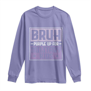 Bruh Purple Up For Military Kids Long Sleeve Shirt Support Military Kids TS10 Violet Print Your Wear