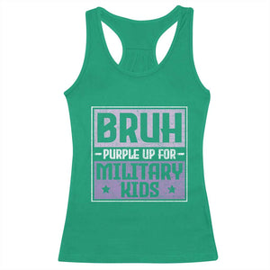 Bruh Purple Up For Military Kids Racerback Tank Top Support Military Kids TS10 Irish Green Print Your Wear