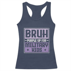 Bruh Purple Up For Military Kids Racerback Tank Top Support Military Kids TS10 Navy Print Your Wear