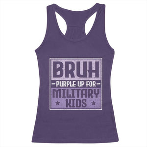 Bruh Purple Up For Military Kids Racerback Tank Top Support Military Kids TS10 Purple Print Your Wear