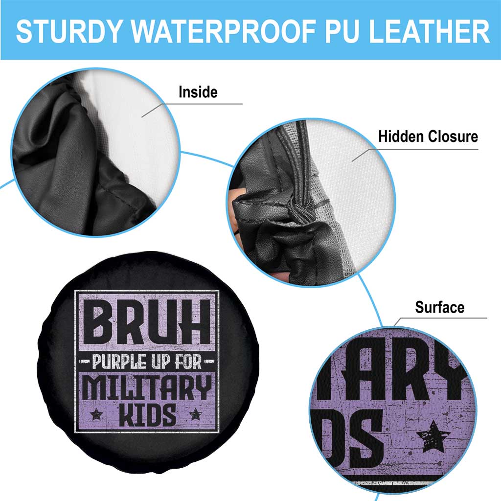 Bruh Purple Up For Military Kids Spare Tire Cover Support Military Kids TS10 Print Your Wear