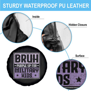 Bruh Purple Up For Military Kids Spare Tire Cover Support Military Kids TS10 Print Your Wear