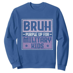 Bruh Purple Up For Military Kids Sweatshirt Support Military Kids TS10 Royal Blue Print Your Wear