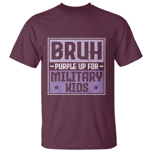 Bruh Purple Up For Military Kids T Shirt Support Military Kids TS10 Maroon Print Your Wear