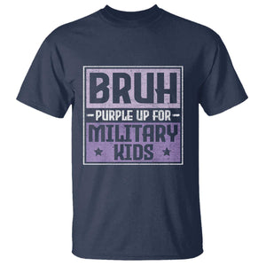 Bruh Purple Up For Military Kids T Shirt Support Military Kids TS10 Navy Print Your Wear