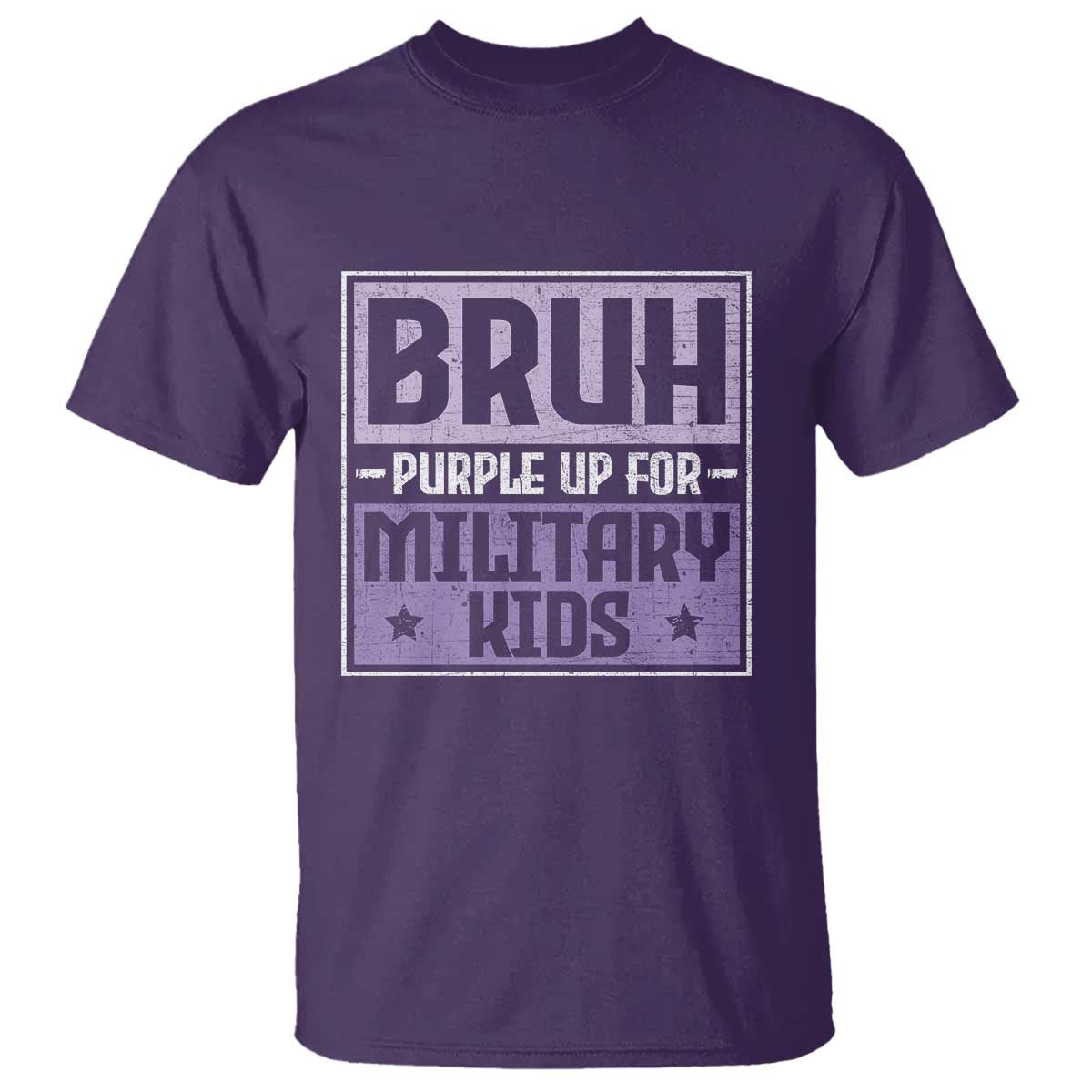 Bruh Purple Up For Military Kids T Shirt Support Military Kids TS10 Purple Print Your Wear