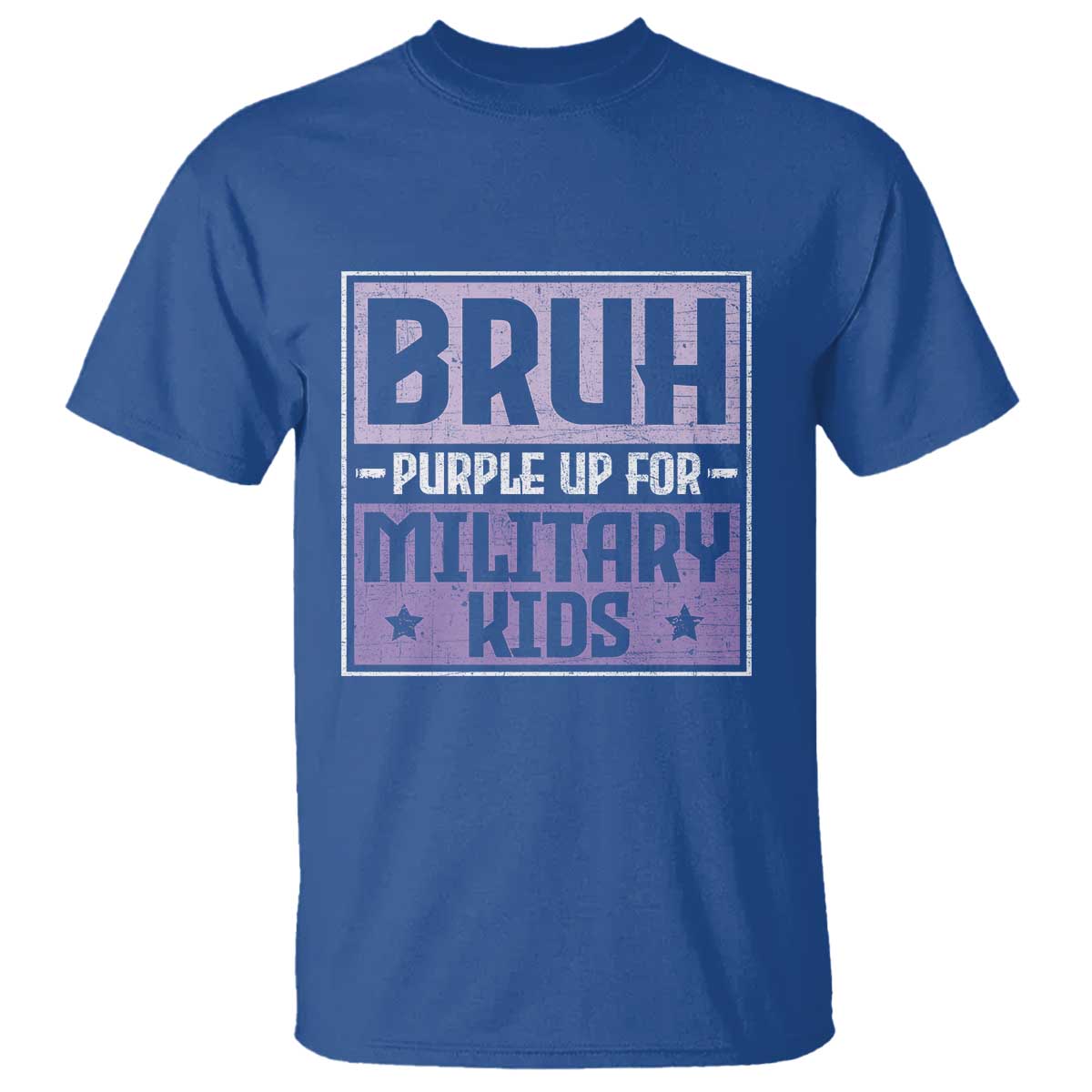 Bruh Purple Up For Military Kids T Shirt Support Military Kids TS10 Royal Blue Print Your Wear