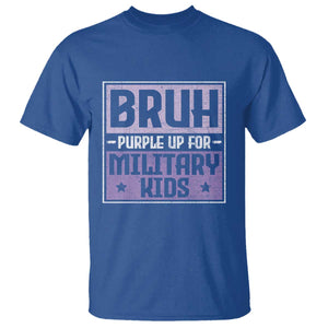 Bruh Purple Up For Military Kids T Shirt Support Military Kids TS10 Royal Blue Print Your Wear