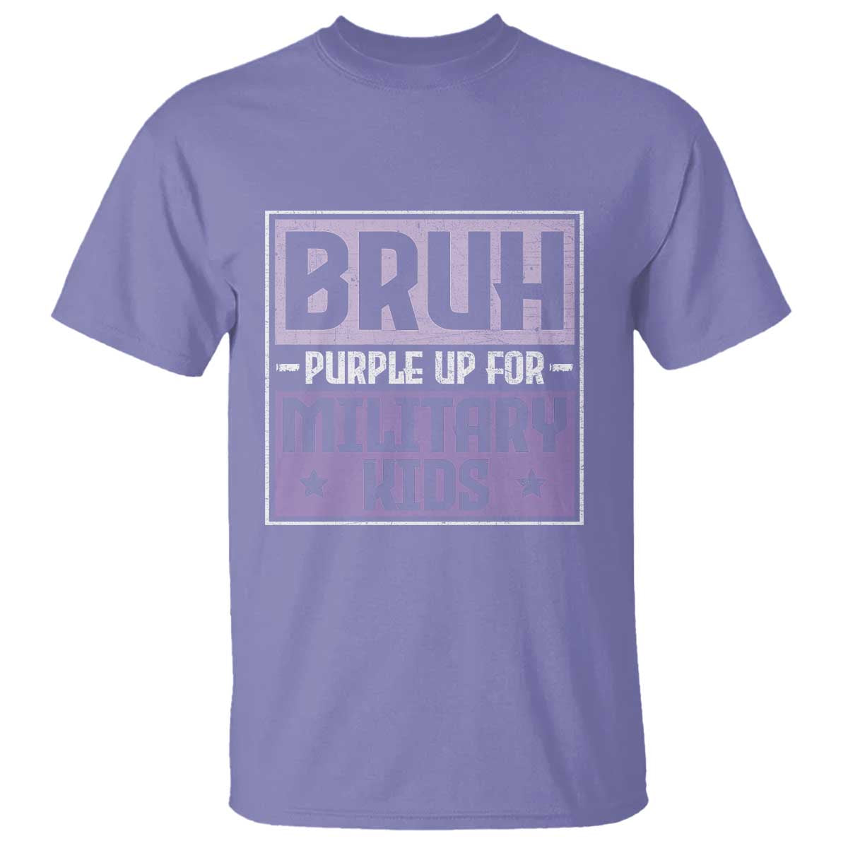 Bruh Purple Up For Military Kids T Shirt Support Military Kids TS10 Violet Print Your Wear