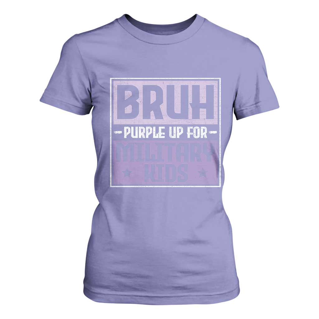 Bruh Purple Up For Military Kids T Shirt For Women Support Military Kids TS10 Violet Print Your Wear