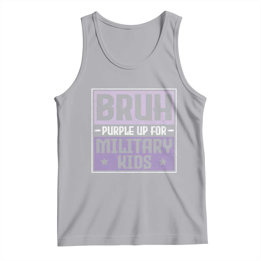 Bruh Purple Up For Military Kids Tank Top Support Military Kids TS10 Athletic Heather Print Your Wear