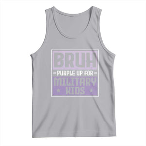 Bruh Purple Up For Military Kids Tank Top Support Military Kids TS10 Athletic Heather Print Your Wear