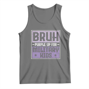 Bruh Purple Up For Military Kids Tank Top Support Military Kids TS10 Black Heather Print Your Wear