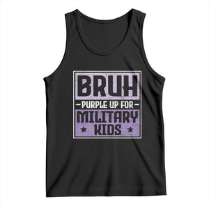 Bruh Purple Up For Military Kids Tank Top Support Military Kids TS10 Black Print Your Wear