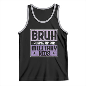 Bruh Purple Up For Military Kids Tank Top Support Military Kids TS10 Black Athletic Heather Print Your Wear