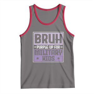 Bruh Purple Up For Military Kids Tank Top Support Military Kids TS10 Deep Heather Red Print Your Wear