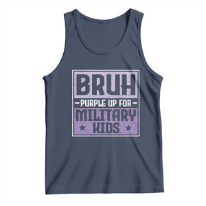 Bruh Purple Up For Military Kids Tank Top Support Military Kids TS10 Navy Print Your Wear
