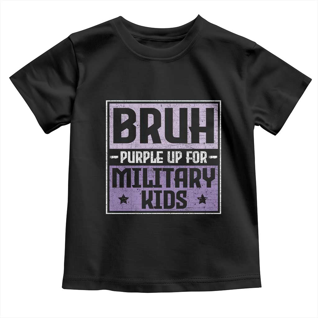 Bruh Purple Up For Military Kids Toddler T Shirt Support Military Kids TS10 Black Print Your Wear