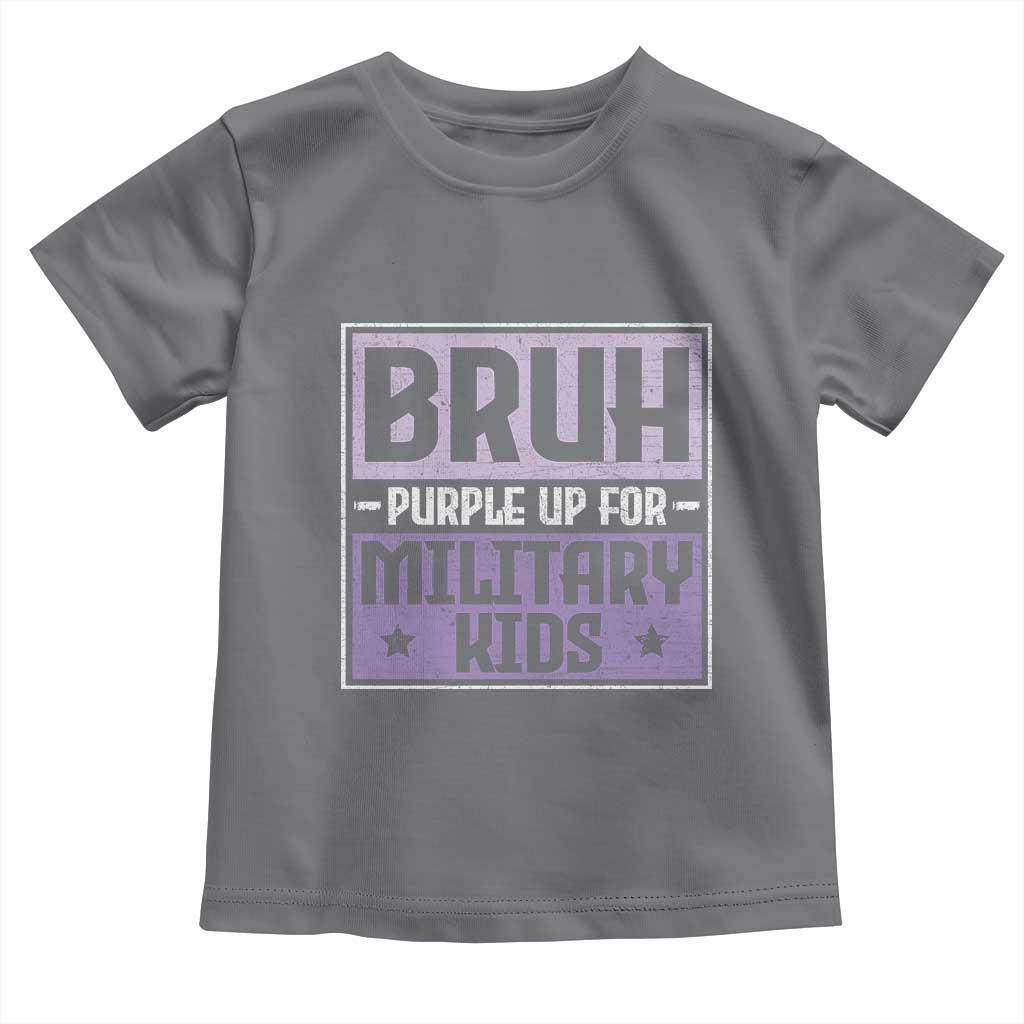 Bruh Purple Up For Military Kids Toddler T Shirt Support Military Kids TS10 Charcoal Print Your Wear