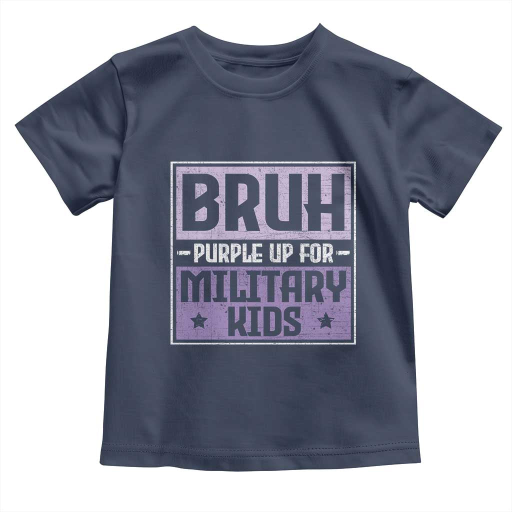 Bruh Purple Up For Military Kids Toddler T Shirt Support Military Kids TS10 Navy Print Your Wear