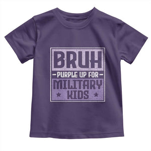 Bruh Purple Up For Military Kids Toddler T Shirt Support Military Kids TS10 Purple Print Your Wear