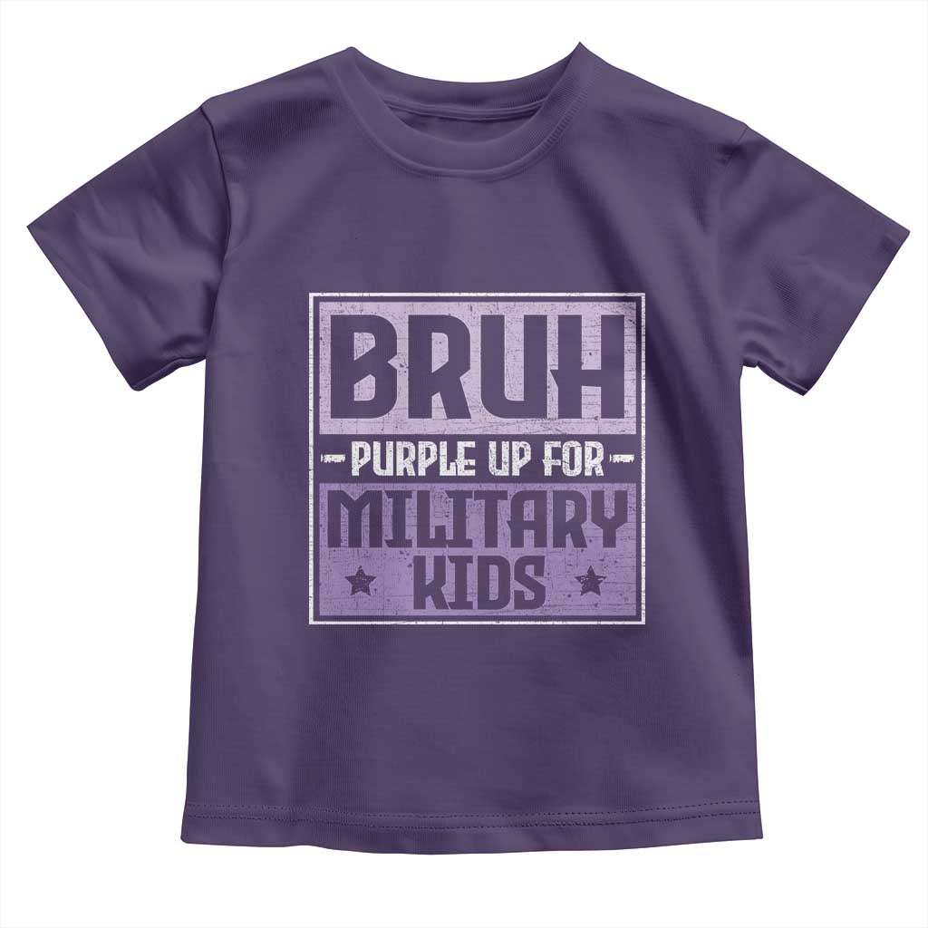 Bruh Purple Up For Military Kids Toddler T Shirt Support Military Kids TS10 Purple Print Your Wear