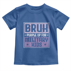 Bruh Purple Up For Military Kids Toddler T Shirt Support Military Kids TS10 Royal Blue Print Your Wear