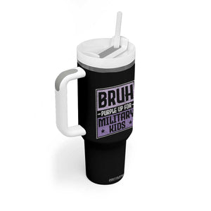 Bruh Purple Up For Military Kids Tumbler With Handle Support Military Kids TS10 Print Your Wear