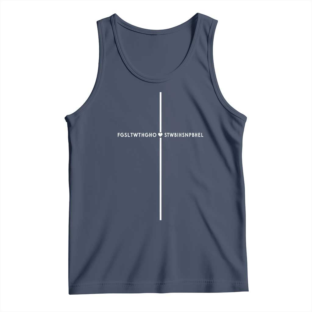 For God So Loved Tank Top John 316 Bible Verse FGSLTWTHGOB Cross Minimal Christian Acronym TS10 Navy Print Your Wear