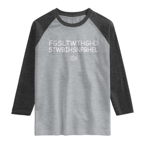 For God So Loved Raglan Shirt John 316 Bible Verse FGSLTWTHGOB Cross Subtle Christian Acronym TS10 Heather Gray Heather Charcoal Print Your Wear