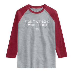 For God So Loved Raglan Shirt John 316 Bible Verse FGSLTWTHGOB Cross Subtle Christian Acronym TS10 Heather Gray Heather Red Print Your Wear