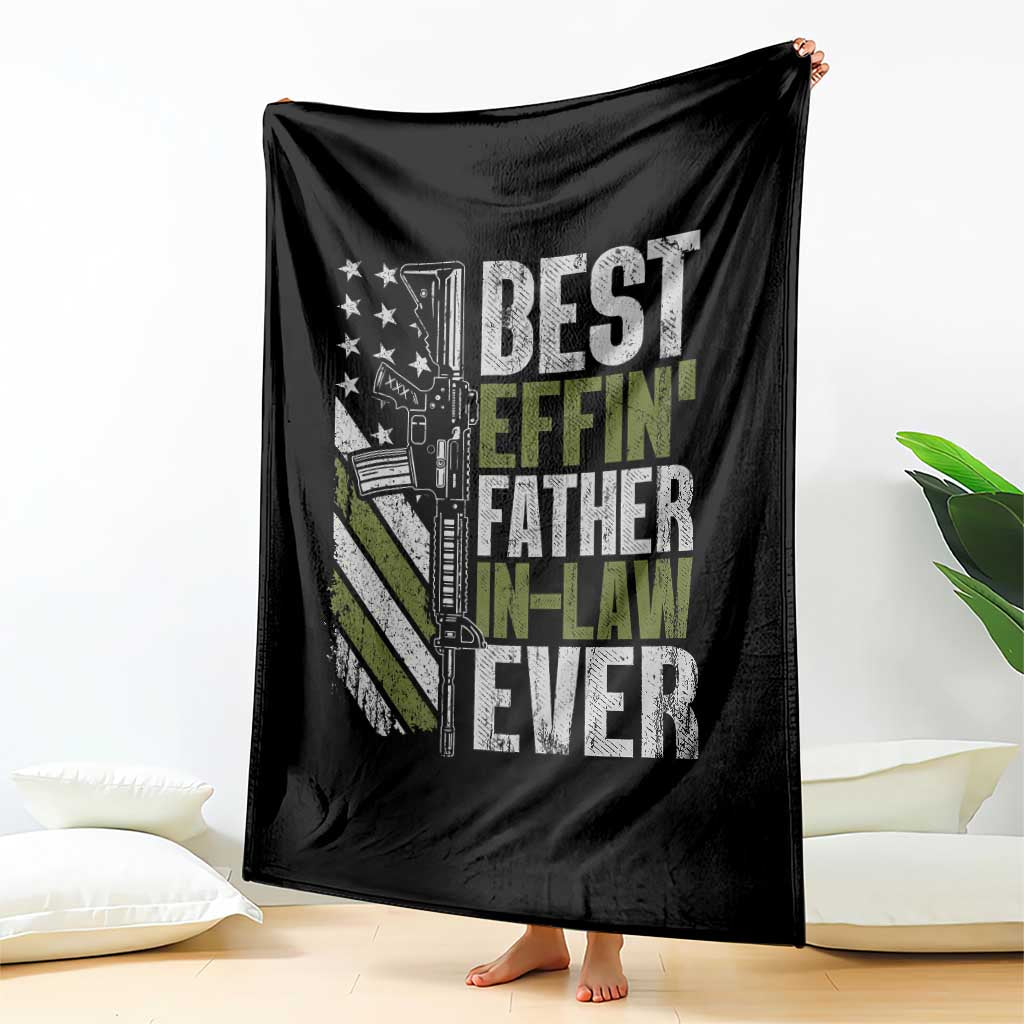 Best Effin’ Father In Law Ever Throw Blanket FIL Gun American Flag TS10 Print Your Wear