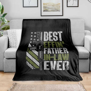 Best Effin’ Father In Law Ever Throw Blanket FIL Gun American Flag TS10 Print Your Wear